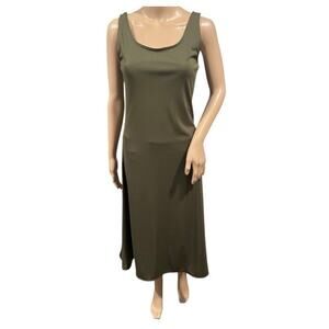 Polo Ralph Lauren Womens Dress Olive Dark Green M Matte Jersey Sleeveless